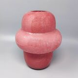 1970s Pair of Pink Vases in Murano Bubble Glass by Dogi. Made in Italy