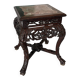 Carved Chinese table + marble – 35x35x50 cm