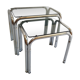 Tables chrome steel and glass smoked 70s