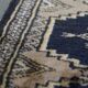Tapis de couloir bleu et beige