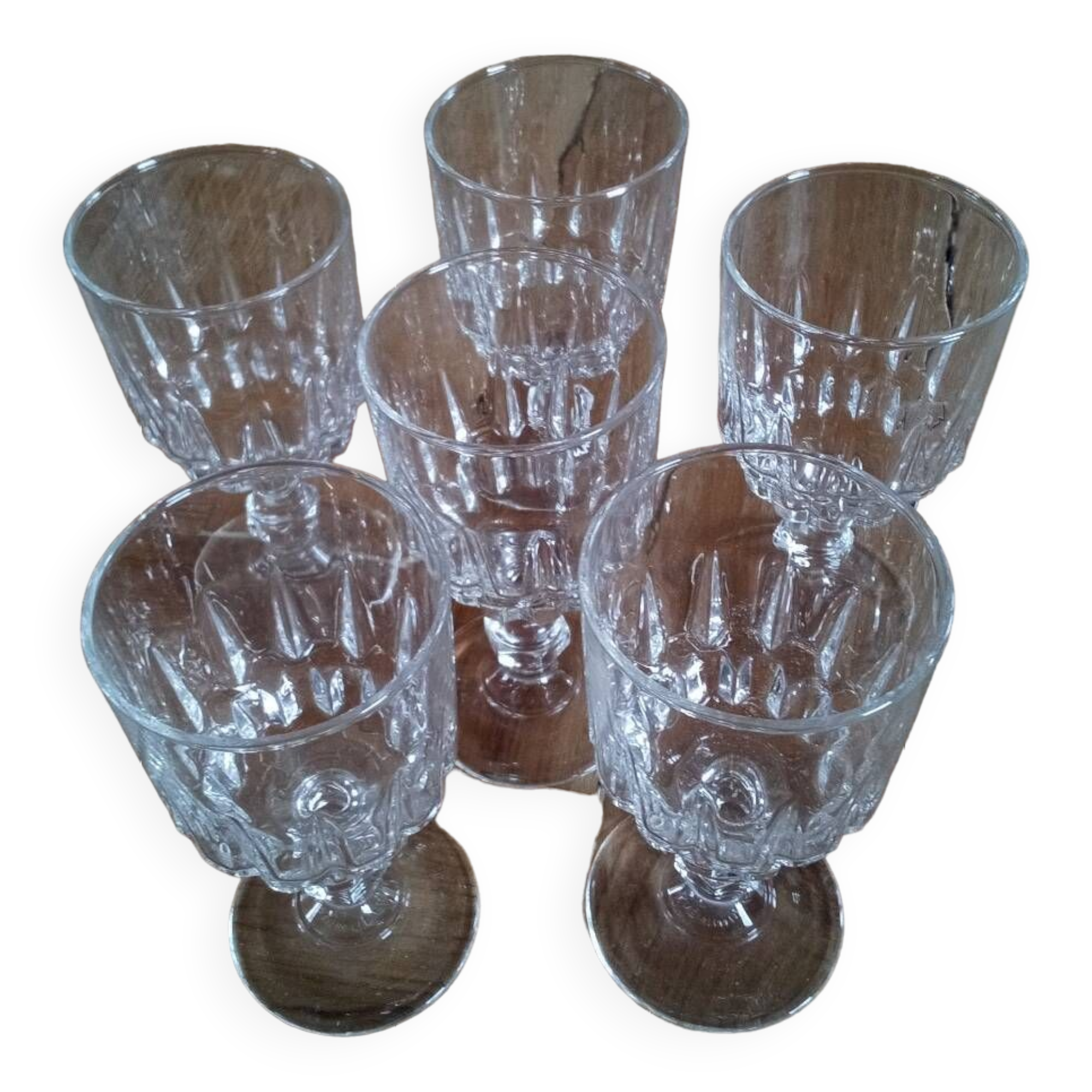 Set of six small aperitif glasses