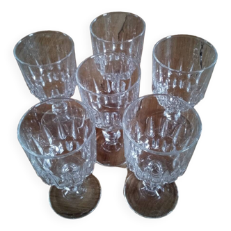 Set of six small aperitif glasses