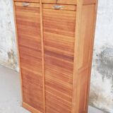 Double curtain binder cabinet