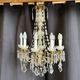 Large chandelier with glass and gilded brass pendants – 10 arms – 80 cm