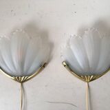 Sconces glass frosted metal golden years 1960-1970