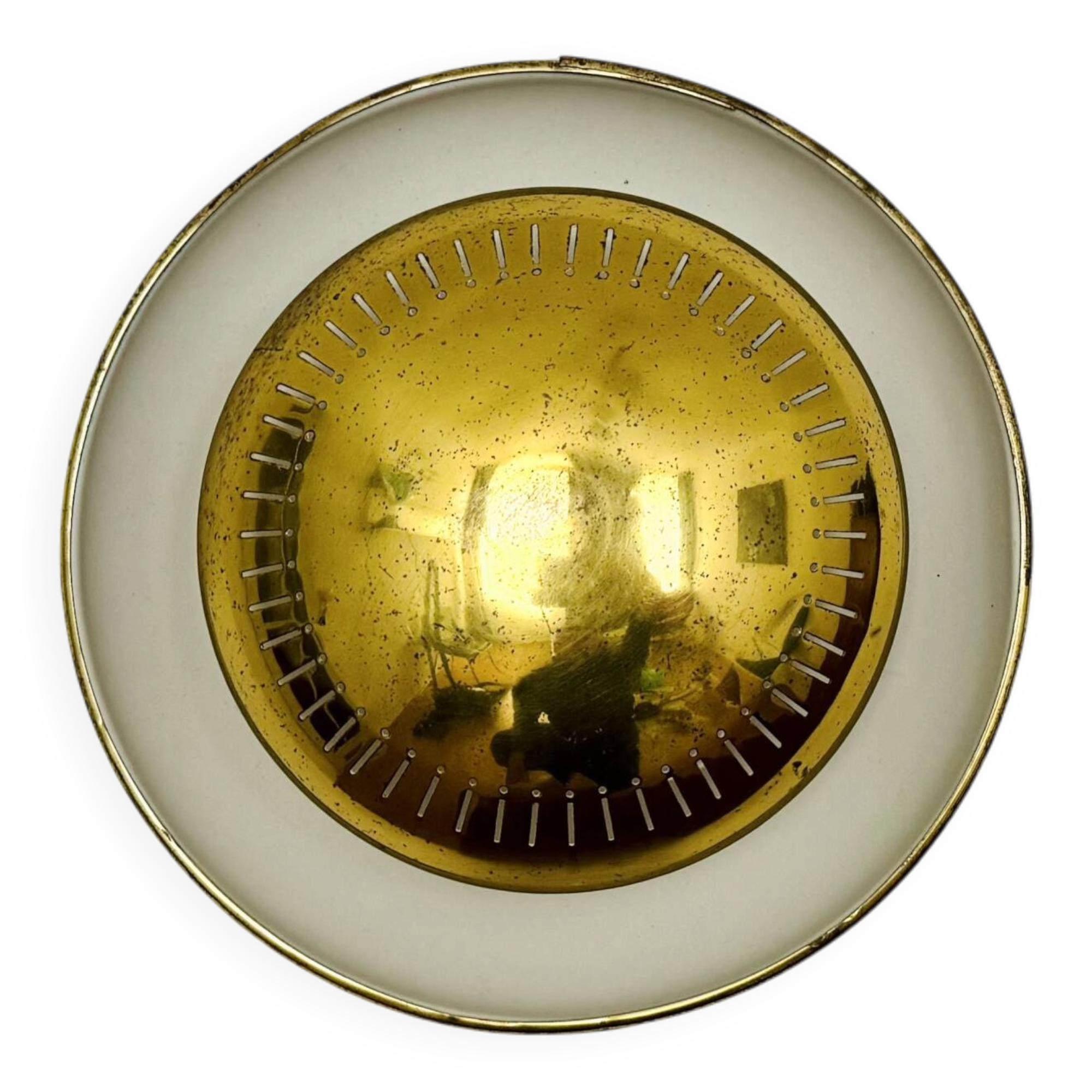 Beautiful Italian Brass Sunburst Wall or Flush Lamp