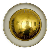 Belle lampe murale ou plafonnier en laiton italien en forme de soleil.