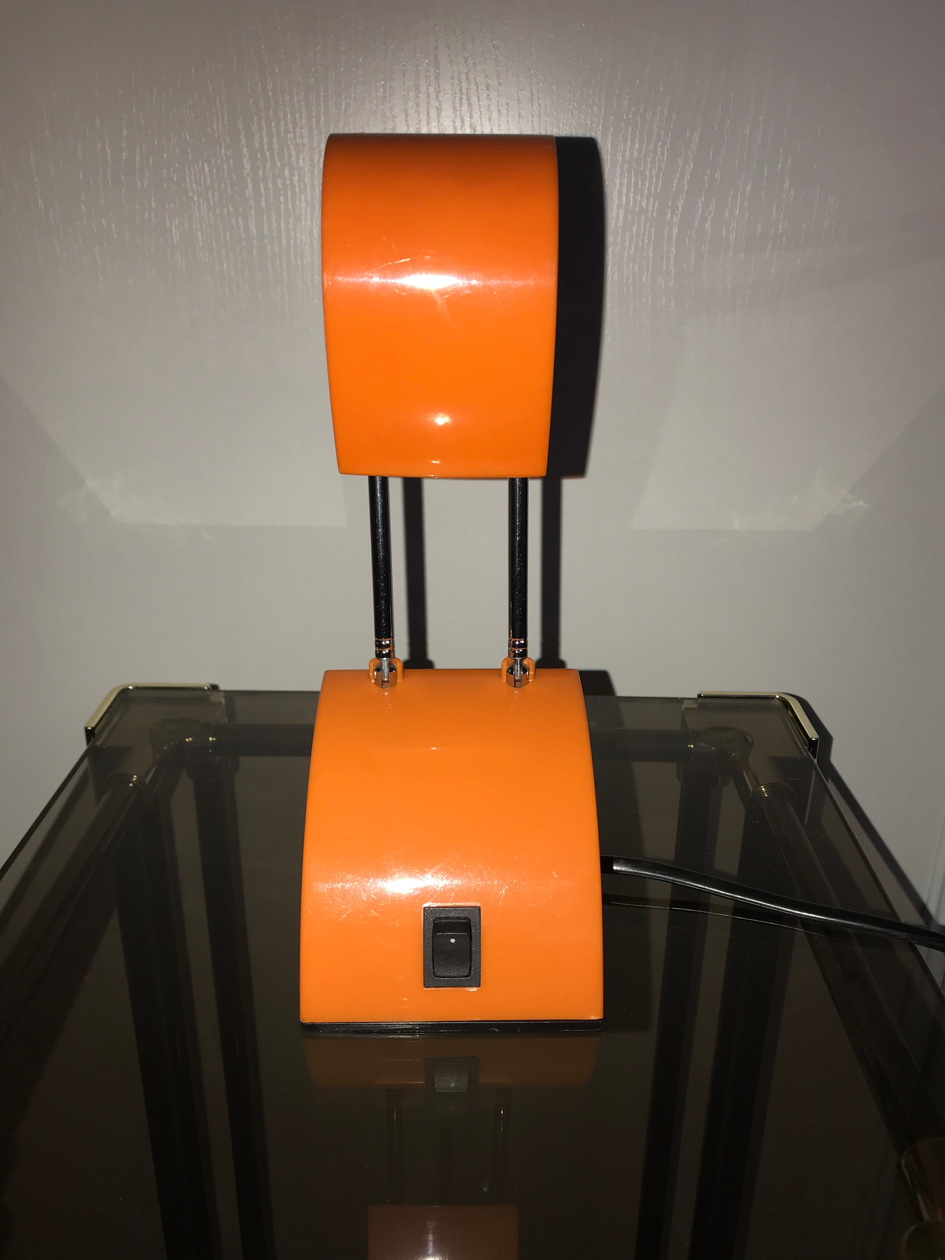 Orange telescopic desk lamp