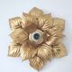 Applique lampe fleur feuilles métal doré 40cm