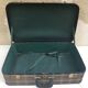 Old suitcase travel fabric Scots & brass + Cove black Vintage Leather trunk