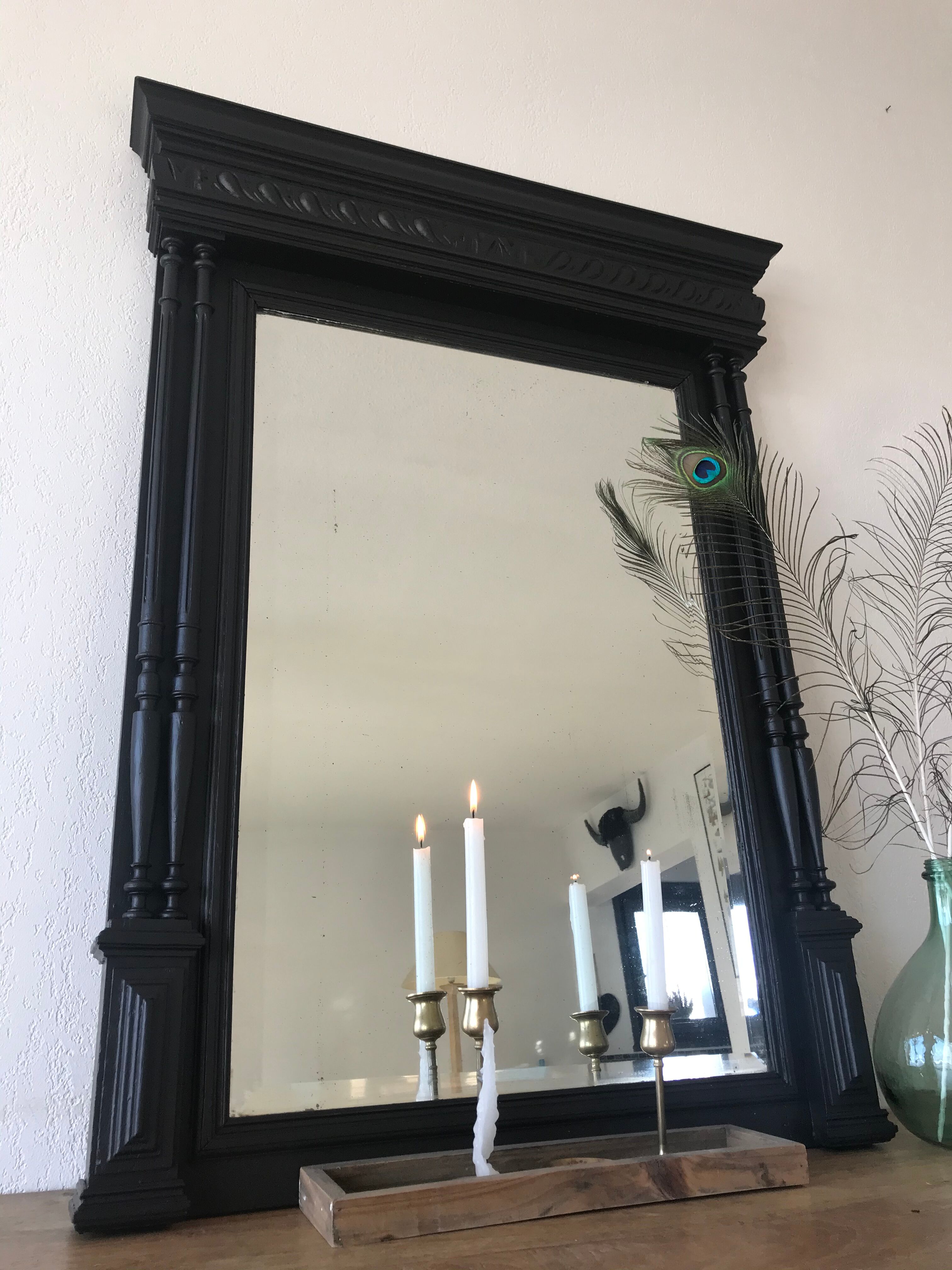 Mirror black trumeau - 107x81cm