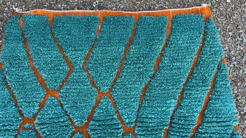 Traditional handmade Berber rug blue size 1.5/2.5 m