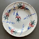Plat en faïence - XIXème décor fleurs