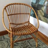 1960 rattan basket chair