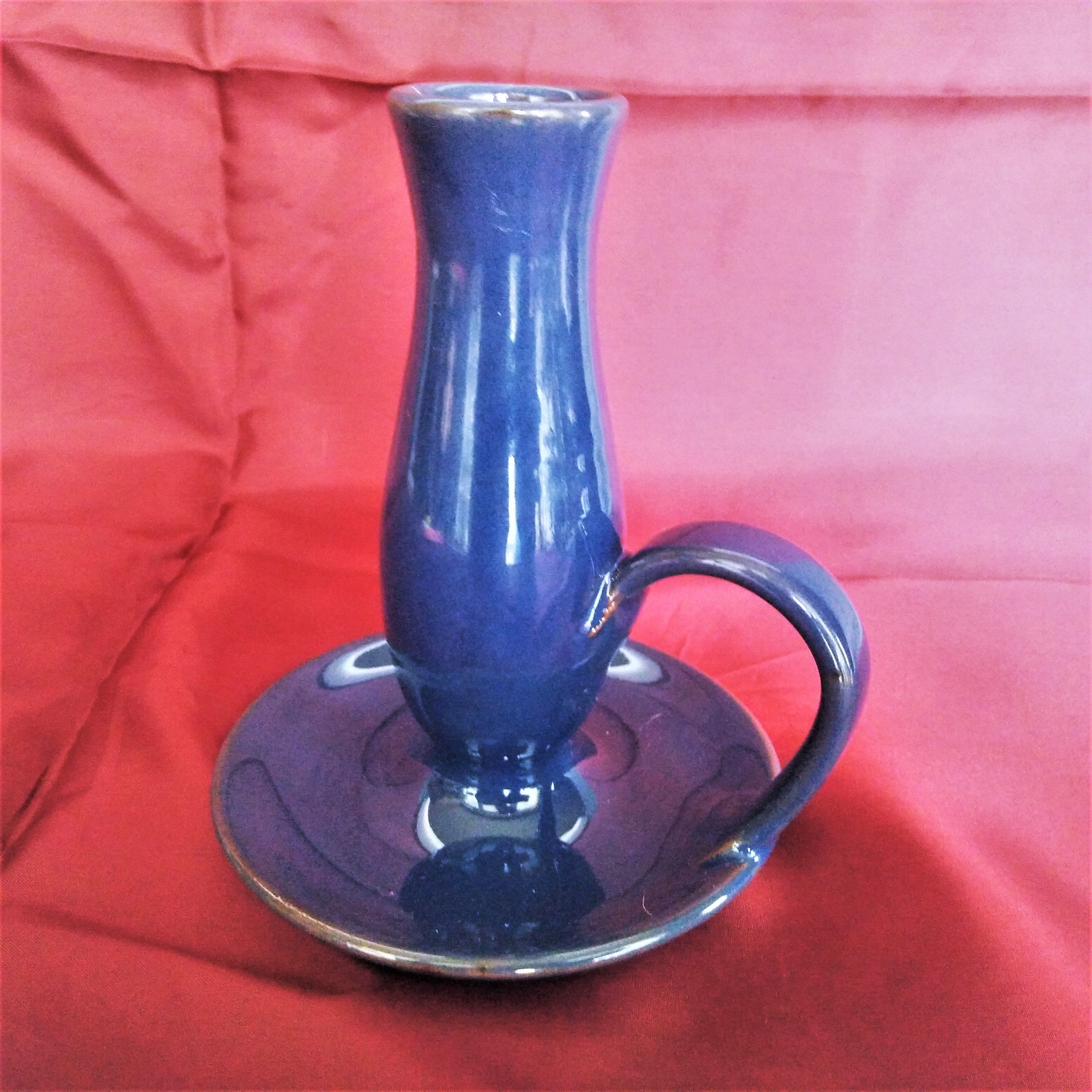 Handmade hand candle holder signed Malarmey vintage 50/60