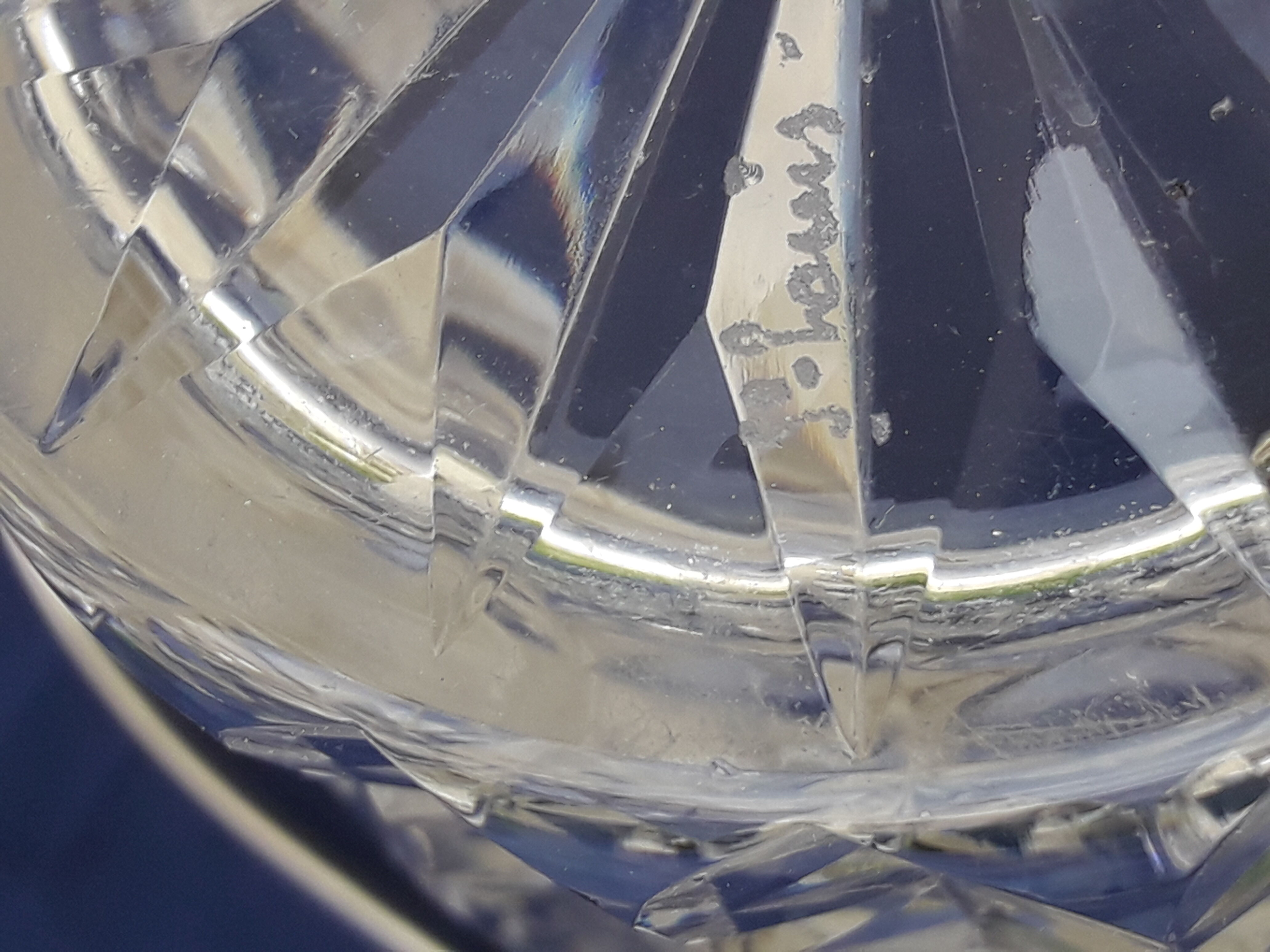 Ice bucket ice cubes signed crystal Saint Louis