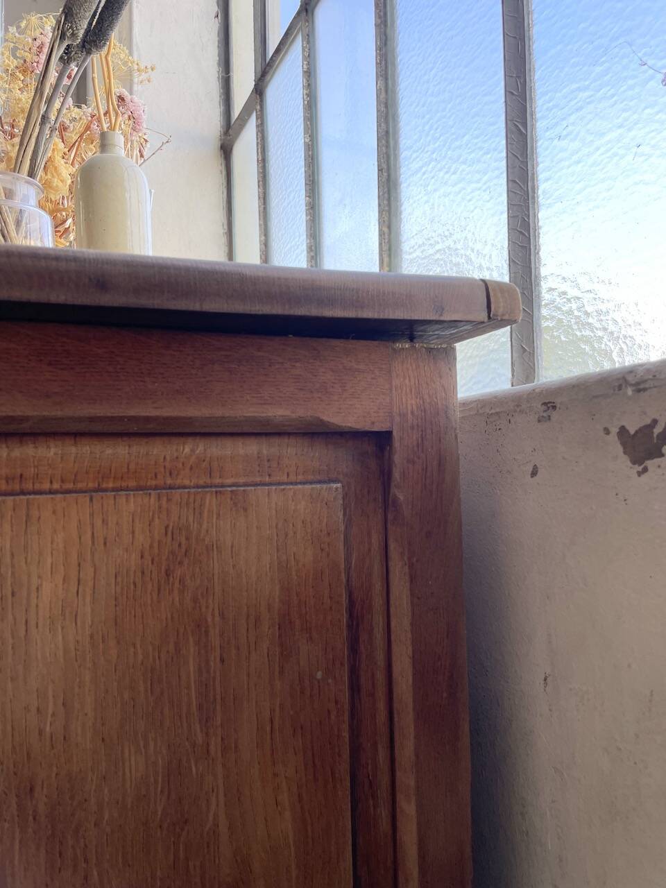 XXL solid oak counter sideboard
