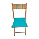 Folding fisherman's chair in wood and fabric
