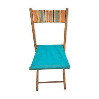 Folding fisherman's chair in wood and fabric