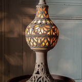 Moroccan crafts, terracotta lamp