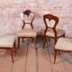 Biedermeier Chairs in Walnut, Austria, 1830s, Set of 4
