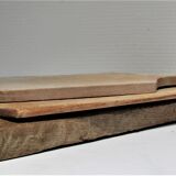 three vintage patinated solid wood cutting boards