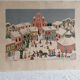 Lithography. Mady DE LA GIRAUDIERE (1922-2018) Naïve art . Signed. Numbered.