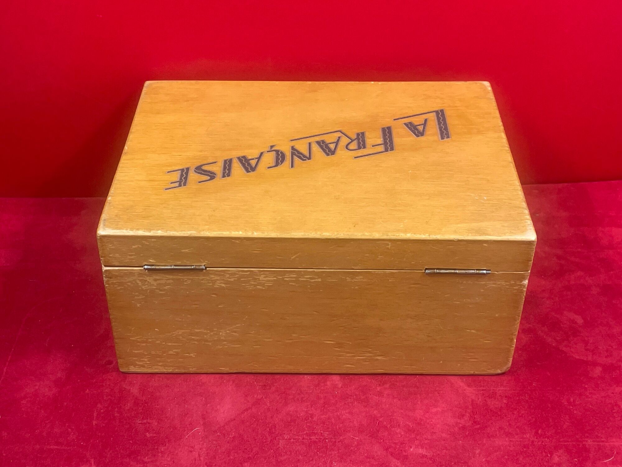 Old box advertising wood "la française" collection decoration flea market