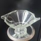 Thick engraved glass bowl, Slovakia Art Deco style