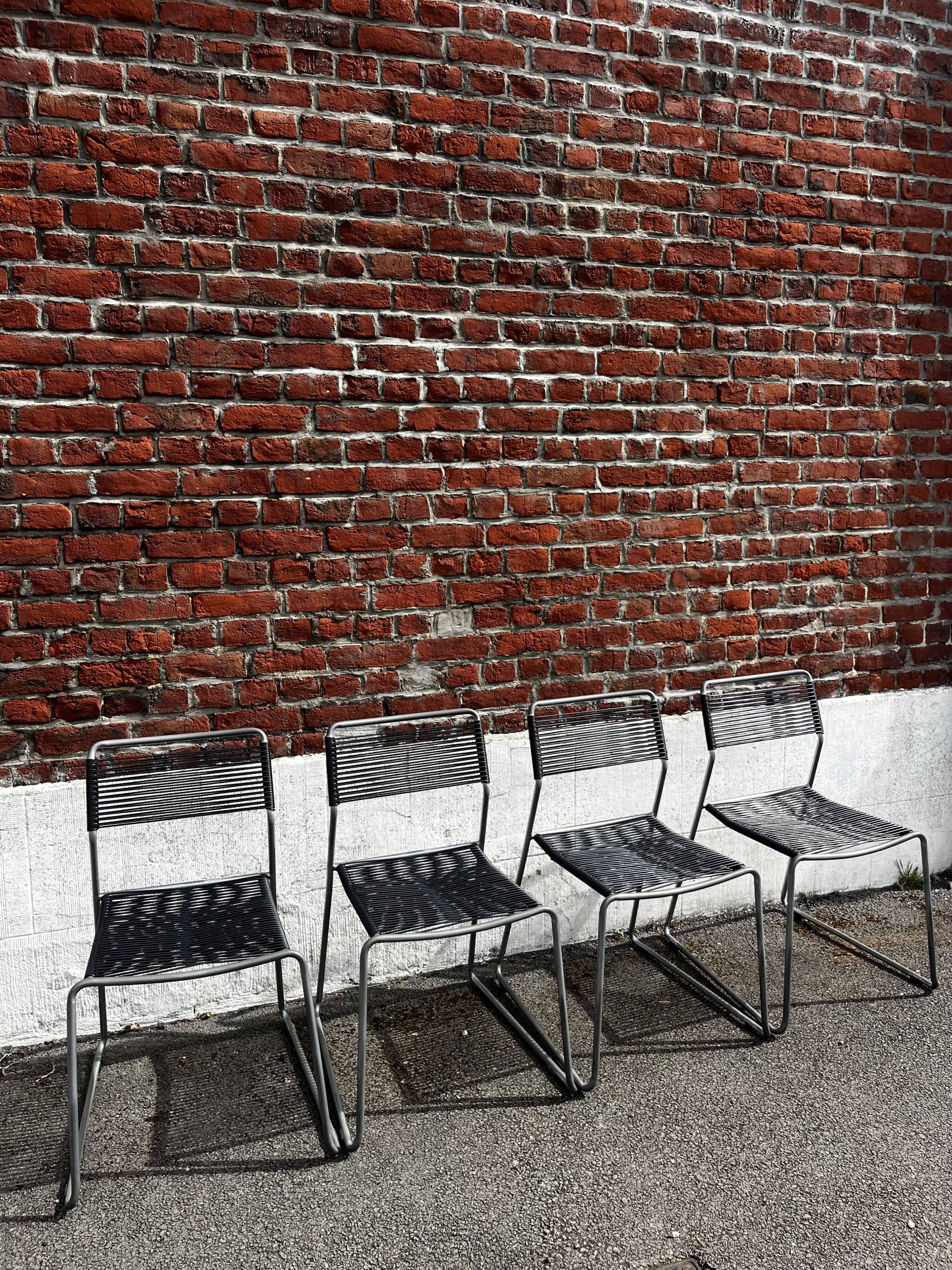 Set of 4 scoubidou chairs, "Melker" model, sled base (vintage IKEA)