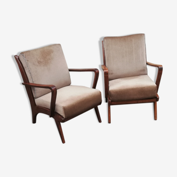 Pair of armchairs year 50 feet compass