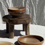 A small vintage circular stoneware deep dish D19