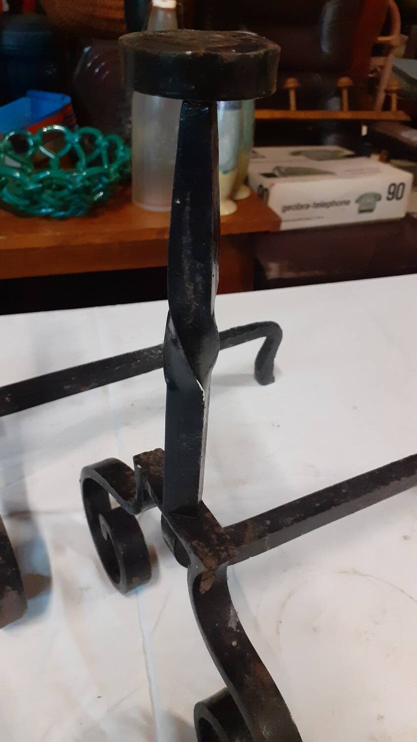 Wrought iron andiron