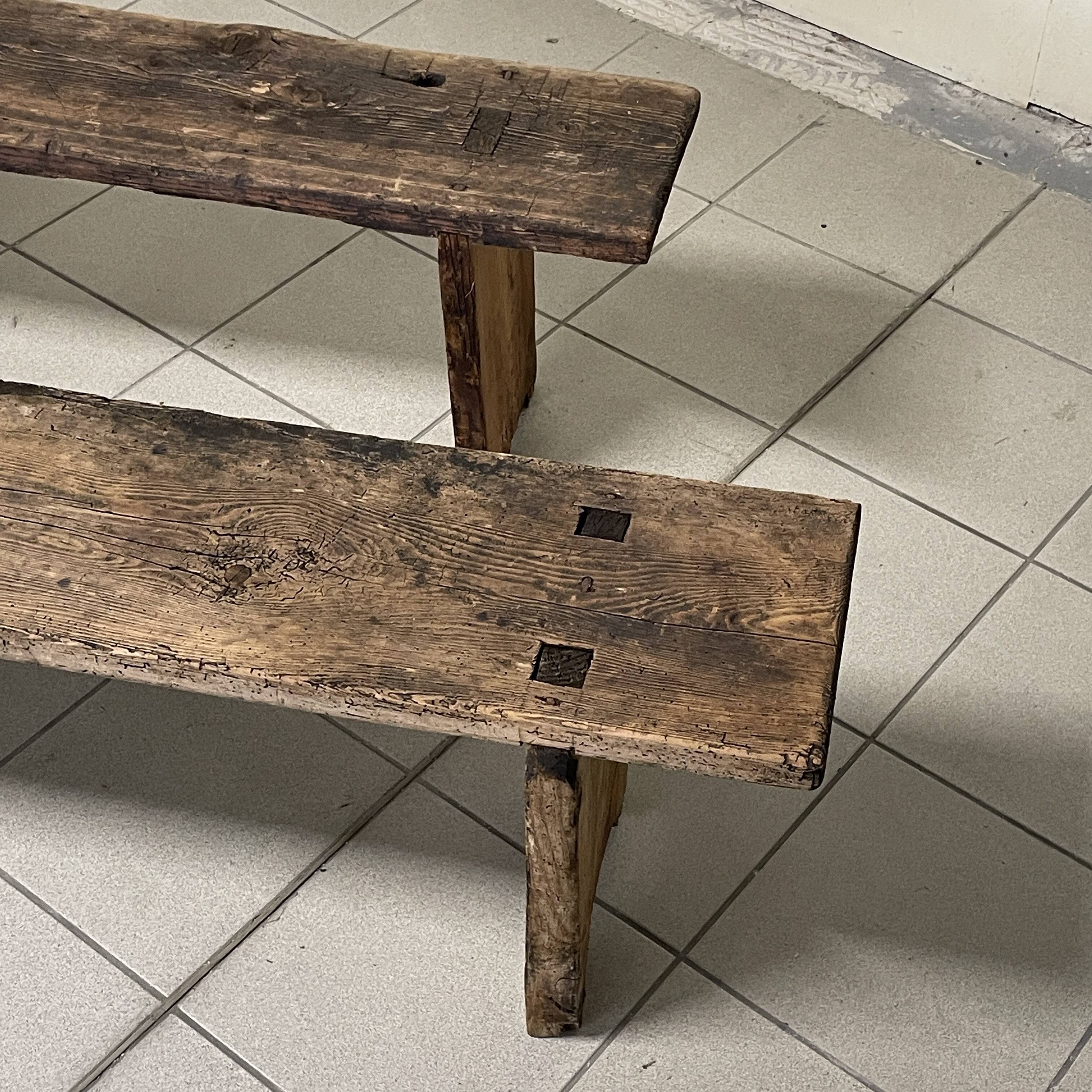 Pair of rustic benches, early 1900s