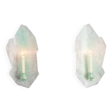 Pair of brass and bronze wall-mounted candlesticks. Contemporary work by an artist.