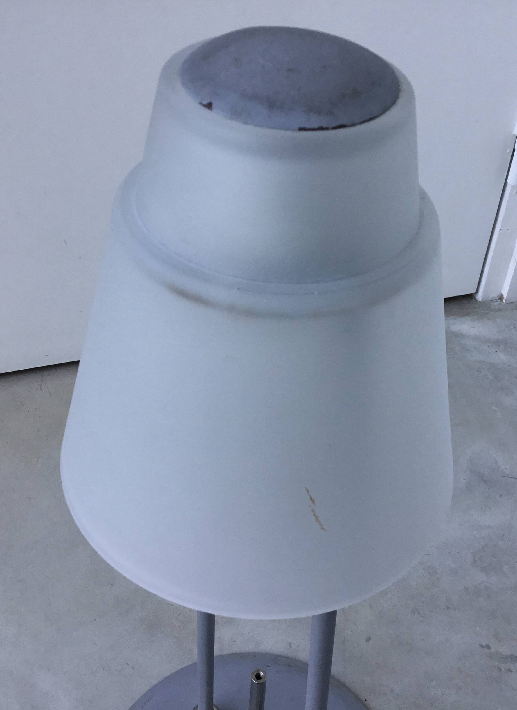 Glass and metal table lamp - Italian design 1990