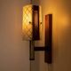 Vintage 1960s wall light, milk glass and bohemian teak.