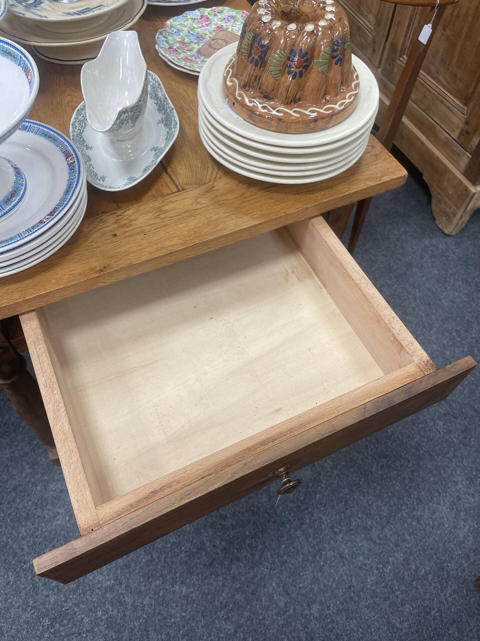 Old Louis XIII farmhouse table in solid oak – Console / Island of