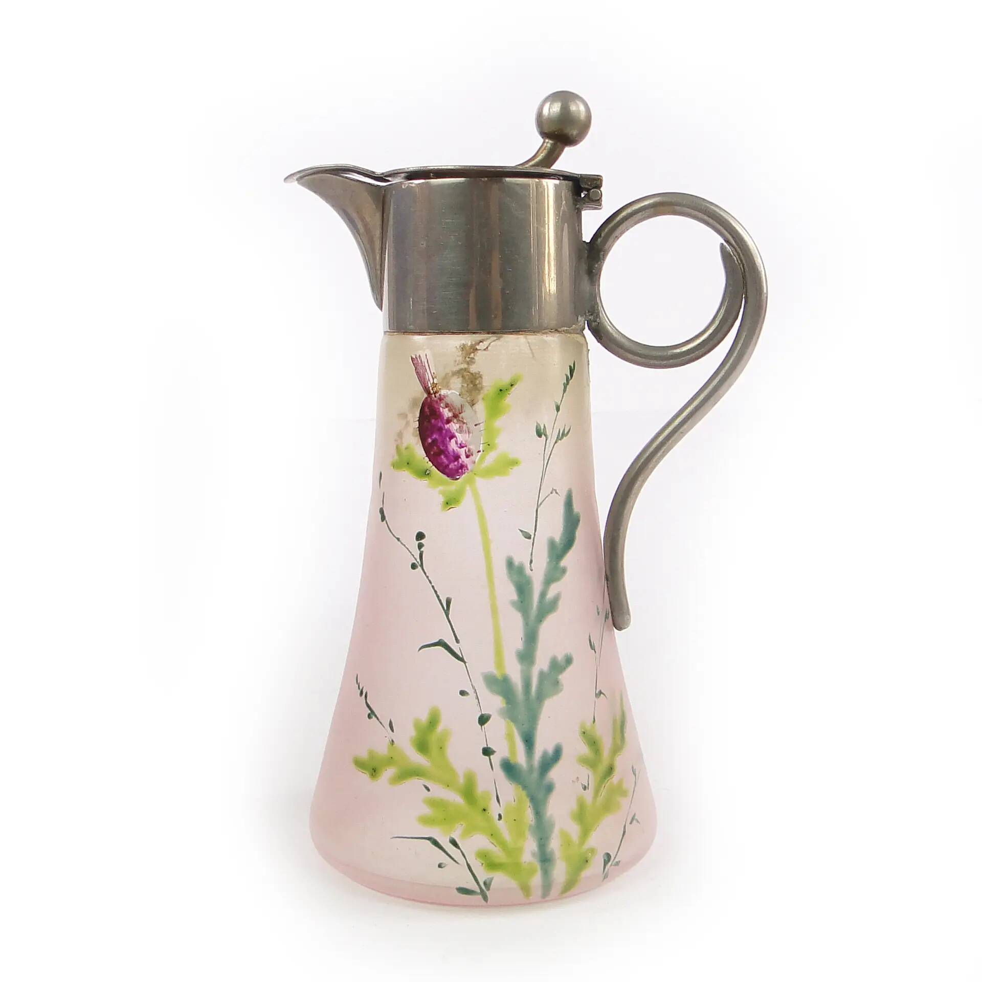 Carafe, Art Nouveau, glass, Czechoslovakia, early 20th century
