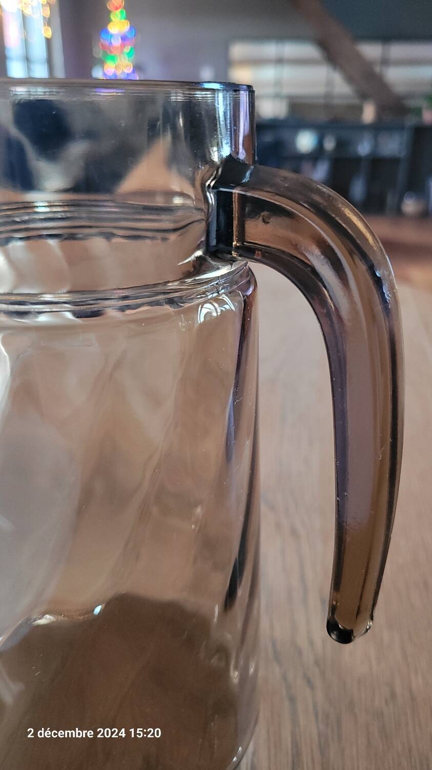 Service à orangeade en verre fumé