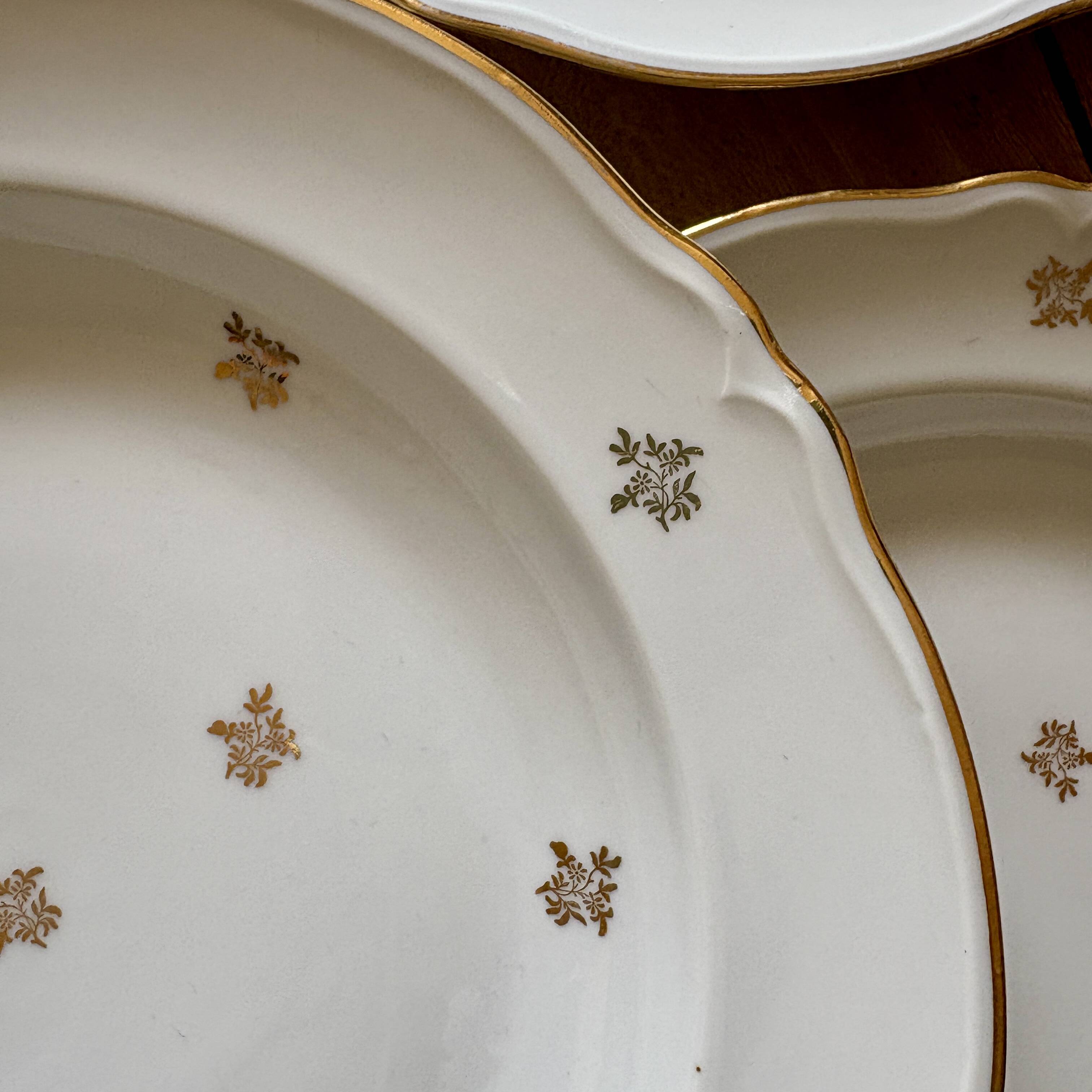Set of 10 vintage Limoges porcelain soup plates