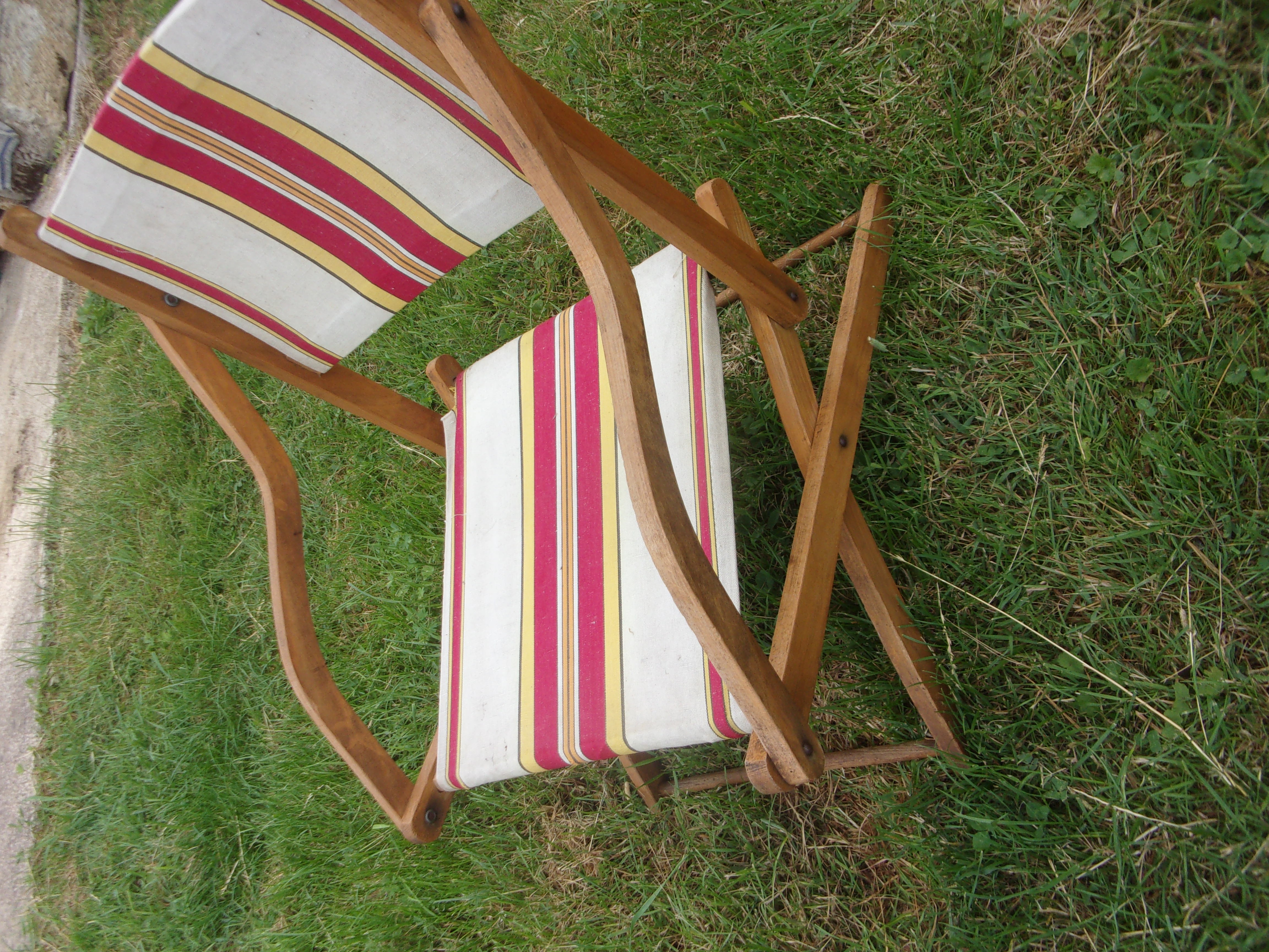 small folding chair canvas 1940 1950 camping