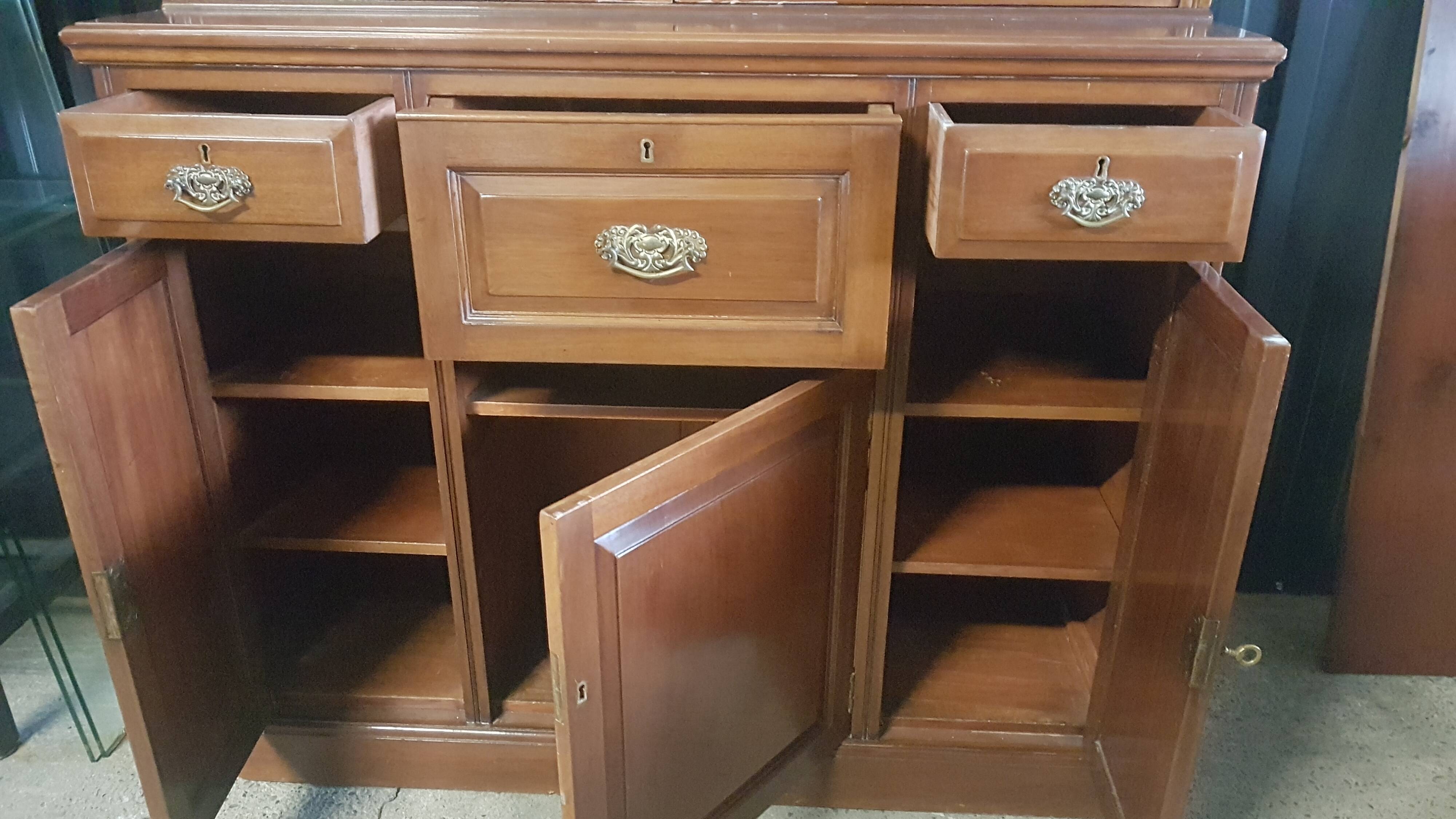 English secretary in old mahogany