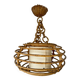 Suspension cage en rotin vintage