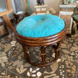 Vintage rattan pouf