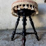 Piano stool in black lacquer tripod Napoleon III
