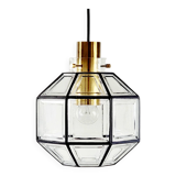 Large Mid-Century Octagonal Glass Ceiling Light from Limburg, Germany, 1960s