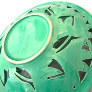 Openwork XL dish in green slurry like olive branches