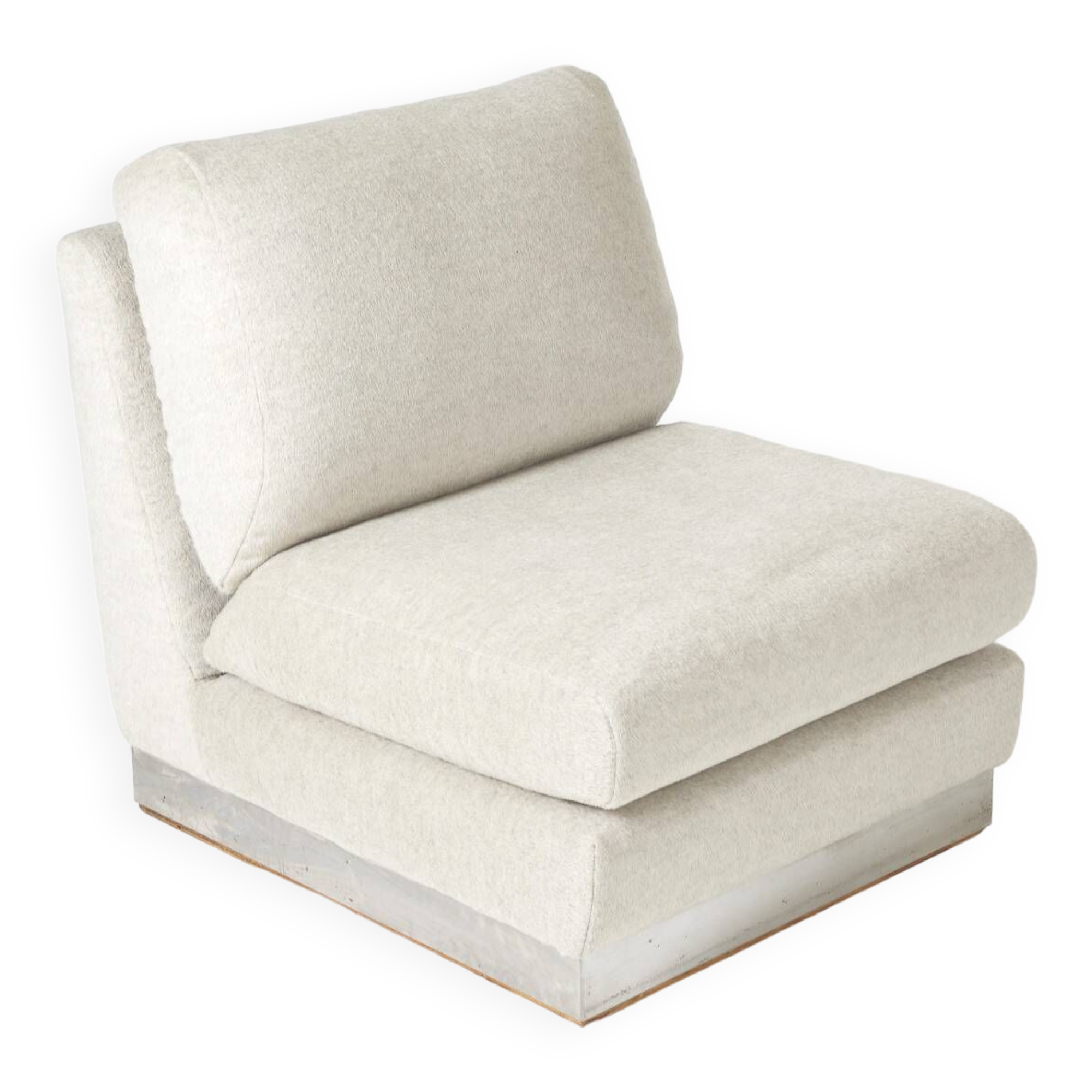 Beige fireside chair by Jacques Charpentier