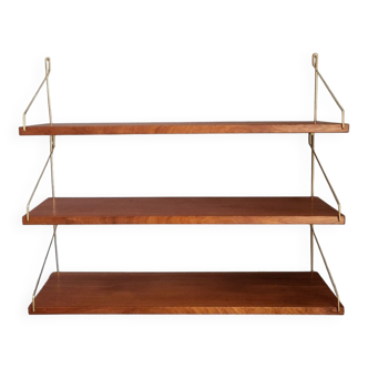 Set of 3 norwegian teak wall shelves